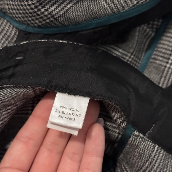 Banana Republic Pants Womens 8 Gray Glen Plaid Wool Stretch Flare Trouser - Picture 5 of 9